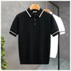 Lujo Ligero para Hombre Camisa Polo de Punto Fina de Manga Corta Top Atractivo Marca de Tendencia Transpirable Ajustada Casual Camiseta con Cuello