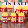 Miniatura de Balde de Pipoca Estéreo Artificial Acessórios para Brincos DIY Material Props para Micro Paisagem Resina Brinquedos de Comida