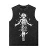 Camiseta sem mangas Branded Warriors Sword Style Legendary Vintage Old Loose Washed Batik