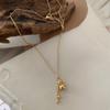 Collar de Calabaza Dorada que no se decolora con caracteres de bendición para atraer riqueza, Sencillo Elegante, Versátil, Tendencia Nacional, Lujo Accesible, Cadena para Clavícula Estilo Chino