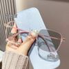 Gafas de Lectura que Cambian de Color, Montura Grande, Alto Valor Estético, Montura Delgado para Adelgazar, Modernas Gafas de Lectura Transfronterizas con Sensor de Luz y Anti-Luz Azul que Cambian de Color