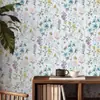 Pegatina de Pared Floral Romántica Autoadhesiva Papel Tapiz Resistente a la Humedad y al Moho Ecológico Lujo Ligero Decorativa para Pared de Dormitorio Armario Renovación