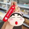 Monedero rojo de dibujos animados de Internet, billetera pequeña de silicona, llavero colgante de metal con forma de animal y boca grande, venta al por mayor