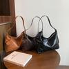 Bolsa Tote de Couro Macio de Alta Qualidade com Textura Nova para Primavera e Verão 2025, Grande Capacidade, Estilo Casual, Bolsa de Ombro, Couro a Óleo, Bolsa Feminina Vintage