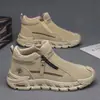 Nuevos Zapatos Deportivos Casuales de Caña Alta para Hombre Otoño e Invierno 2025 Moda Versátil Tendencia Zapatos de Seguridad para el Trabajo para Hombre