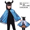 Capa con Cuernos de Diablo para Niños de Halloween Bruja Calabaza Mago Vestido de Actuación Capa para Niños