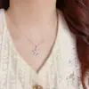 Estilo Coreano Elegante Moda Dulce Versátil Colgante de Conchas Perlas Hoja de Arce Cadena para Clavícula de Mujer