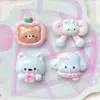 Coelho Rosa Urso Maçã Acessórios de Resina Capa de Celular Papelaria DIY Adesivos Grampo de Cabelo Chaveiro Acessórios para Copo d'Água