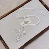 Colar Cruz de Renda com Pérolas e Diamantes Hip Hop Transfronteiriço Europeu e Americano Corrente de Pescoço Personalidade Exagerada Spice Girl Gótico Corrente de Lã
