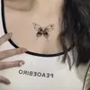 Pegatinas de Tatuaje de Tinta Negra Impermeables y de Larga Duración para Mujer Mariposa Clavícula Brazo Estilo Oscuro Mariposa de Vitalidad Pegatinas de Tatuaje Temporales