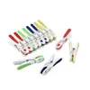 Pinzas para la ropa de plástico coloridas y personalizables para el hogar, fuertes, de dos colores, con mango suave, antideslizantes, a prueba de viento, clips de secado sin marcas