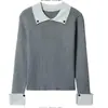 Suéter Feminino 2025 Novo Estilo, Camisa Base de Tricô Deslumbrantemente Linda, Elegante e Rejuvenescedor, Top Feminino para Outono e Inverno