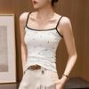 # Mezcla de Algodón Modal Ligero Amigable con la Piel y Suave# Camisola de Puntos Ondulados para Mujer Verano Nuevo Ajuste Delgado Ropa Interior de Base