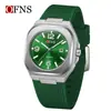 Reloj Transfronterizo Oufani Silicona Casual Estudiante Calendario Único Luminoso Caja Negra Dorada Resistente al Agua 30m Reloj de Cuarzo para Hombre