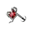 Joias de Liga de Titânio F136 Brincos Quadrados Enrolados em Formato de Cobra Coloridos Studs de Lábio Joias para Body Piercing de Titânio G23