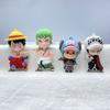 Llavero periférico de anime de One Piece, muñeco pequeño con colgante de dibujos animados de Luffy Solon, llavero escolar hecho a mano de PVC.