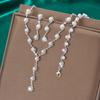 Deseo Conjunto de Tres Piezas de Moda Tendencia Collar con Borlas de Perlas Pendientes Pulsera Suministro Directo Transfronterizo de Amazon Dulce y Versátil