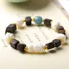 Pulsera Original de Diseño Dara con Cuentas Cuadradas Secas y Decoración de Raíz de Astas, Madre Tara, Pulsera de Estilo Étnico al por Mayor para Mujeres