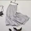 Falda mercerizada mujer verano última cómoda talla grande fresca falda línea A elegante ajustada cintura elástica falda de longitud media