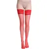 Meias Finas Longas Sexy Qinghe com Renda, Meias de Seda Antiderrapantes de Silicone para Mulheres, Meias Finas Acima do Joelho para Realçar as Pernas