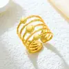Anillo de Acero de Titanio para Mujer, Joyería de Mano de Lujo Accesible de Gama Alta, No se Desvanece, Anillo Simple de Acero Inoxidable Dorado de 18K en el Horno