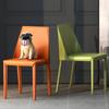 Silla de Montar Hogar Restaurante Lujo Ligero Alta Gama Silla para Mesa de Isla Diseñador Taburete Minimalista Silla de Comedor de Cuero Italiano