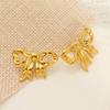 Brincos Europeus e Americanos de Design Nichado Transfronteiriço com Laço Personalizado em Aço Inoxidável para Mulheres, Brincos da Moda Simples e Elegantes em Ouro 18K