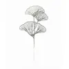 Flores Artificiais Folhas de Ginkgo de 3 Pontas e 5 Pontas Leque Dourado Flores Artificiais de Casamento Guia de Casamento Arranjo de Flores Decorativo Flores Artificiais