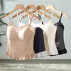 Ropa interior tipo tank top acolchada con encaje incorporado, sin costuras, espalda hermosa, adecuado para usar en capas o solo, sujetador de longitud larga, transfronterizo
