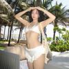 Traje de Banho Estilo Celebridade da Internet Feminino Verão Novo Biquíni Cortado Sexy Push-Up para Seios Pequenos Roupa de Banho para Ilha Surfe Roupa de Banho para Menina