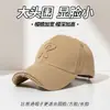 Gorra de béisbol R-standard con visera rígida para mujer 2024 nueva cara ampliada y profundizada gorra de pico de pato de ala ancha para cabeza grande para hombre