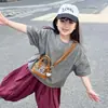 Bolsa de Concha Estampada de Leopardo Transfronteiriça Mini Estilo Coreano Bolsa de Mão de Gato 2026 Nova Nicho Ombro Único Transversal Bolsa Infantil Tendência