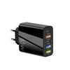 Cargador de teléfono móvil de carga rápida PD65W transfronterizo 5V2.4A regulaciones europeas y americanas PD 3USB adaptador multipuerto cabezal de carga