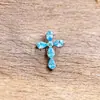 Pendiente de aleación de titanio F136 con forma de gota de agua y circonita, cruz G23 titanio rosca interna circonita labio clavo lengua clavo joyería perforada