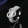 Venda ao vivo transfronteiriça Light Luxury Finger Ring Cold Wind Europa e América Love Full Diamond Ring Fashion All-match Ring Opening