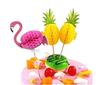 Decoração de Bolo 3D Flamingo Abacaxi Bandeira Garfo de Frutas Favo de Mel Estéreo Flamingo Abacaxi Bandeira