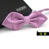 Venta al por mayor de fábrica niños y niñas color sólido cuadros oscuros pajarita de prisma puntiaguda estilo coreano actuación boda accesorios de pajarita