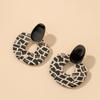 Pendientes Retro de Acrílico con Estampado de Cebra Estilo Ins Europeo y Americano Moda Exagerados de Gama Alta Geométricos para Mujer