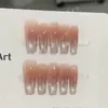 Nuevo arte de uñas hecho a mano: Uñas artificiales francesas brillantes, de alta gama y elegantes para un look sofisticado