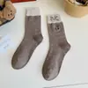 Calcetines de Otoño Nuevos para Mujer a Media Pantorrilla Estilo Japonés Oso Dibujo Animado Lazo Algodón Modernos Lunares Calcetines Largos para Niñas Invierno