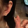 Pendientes de plata con forma de círculo de circonita y aguja, con personalidad de nicho, sencillos y de alta gama, pequeños y elegantes, para mujer.