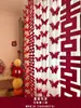 Decoración de ambiente para la habitación de la boda, guirnalda de boda, tira larga de caracteres "feliz", decoración colgante de mariposa tridimensional, cortinas del dormitorio de la novia