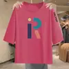 Camiseta de manga tres cuartos para comercio exterior transfronterizo, camiseta casual estampada de corte holgado para mujeres de mediana edad y mayores