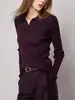Temperamento de hueso profundo, suave y pegajoso, amigable con la piel, súper 'alto contenido de oro' hilo Yangzi alemán camisa base de punto con cuello polo