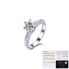 Anel de Casamento Tonglin Jewelry em Prata Esterlina S925 para Mulheres, Anel Moissanite Clássico de Seis Garras de Alta Qualidade, Venda por Atacado em Peça Única