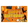 Novos Suprimentos de Decoração de Aniversário com Tema de Basquete da Amazon Tecido de Fundo Esportivo Banner de Fundo para Decoração de Festa de Aniversário