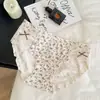Vida Pastoral Ins~Chica de Deseo Puro Ropa Interior Dulce Moño Encaje Algodón Puro Cintura Media Bragas para Mujer