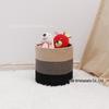 Cesta de Armazenamento Redonda Dobrável de Corda de Algodão Personalizada Marrom, Preta e Tricolor Bolsa para Organizar Roupas e Brinquedos Cesta para Roupas Sujas Exportação