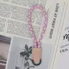 Llavero Cuerda de Cuero Colorida Colgante de Bolsa Cordón Colgante de Teléfono Móvil Macaron Antiperdida Cordón Simple de Moda