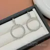 Pendientes de Aro de Zirconia de Lujo Ligero Estilo Francés para Mujer, Pendientes de Círculo Grande Geométricos Versátiles de Moda y Elegantes